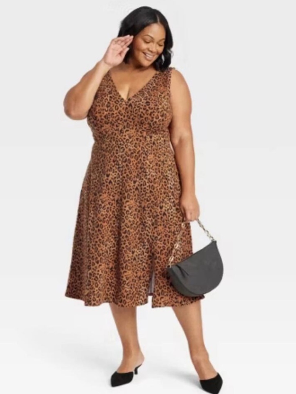 Ava & Viv leopard print midi dress size 2x